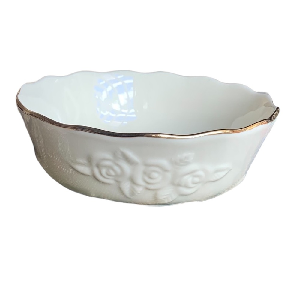 NEW Lenox Collections 5.5” Rose Blossom China Bowl decorated with 24 karat gold.